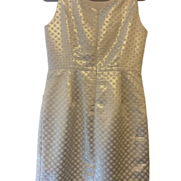 Glam Gold and Ivory Cocktail Dress - Size 8 - Picture 2 of 5